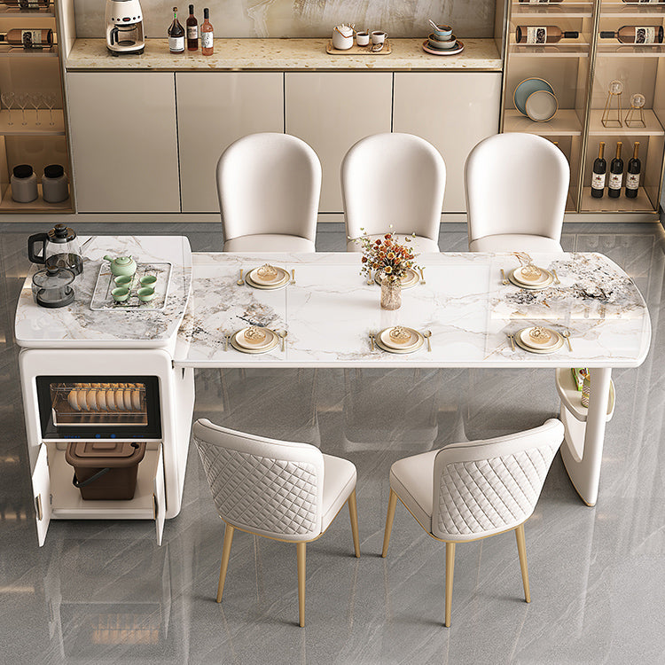 Glam Kitchen Stone Furniture 2/3/5/6/7 Pcs Standard Height Versatile Dining Room Table Set
