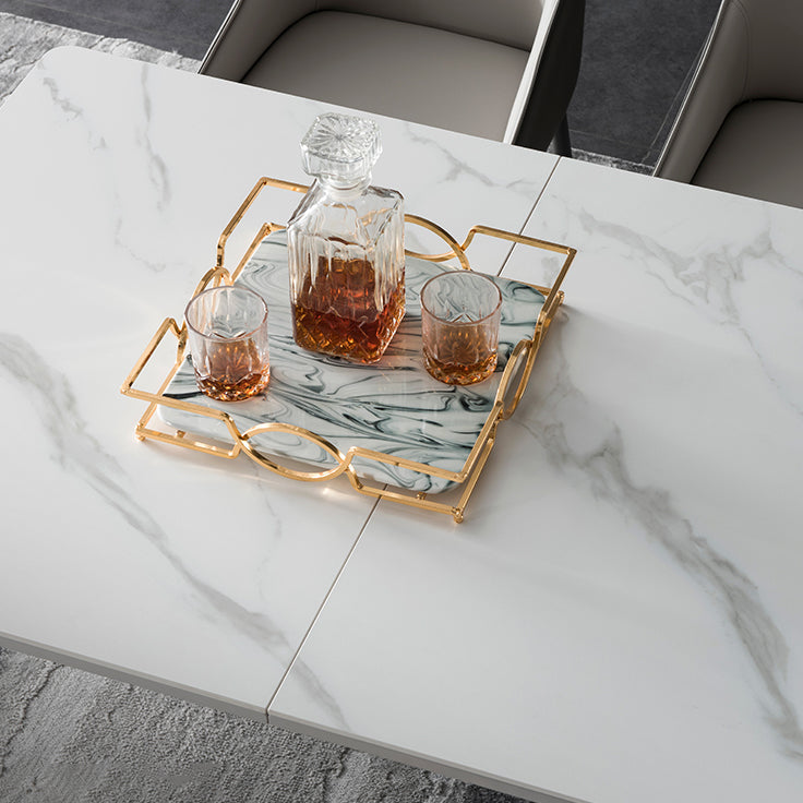 Rectangle Dining Table Set with Gray Legs 1/2/5/7 Pcs Dinette Set for Home