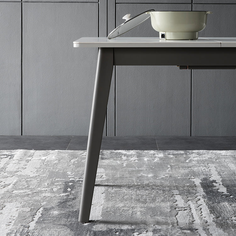 Rectangle Dining Table Set with Gray Legs 1/2/5/7 Pcs Dinette Set for Home