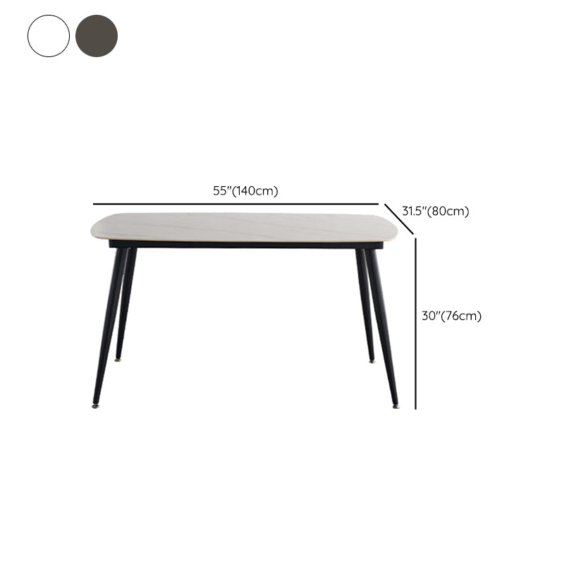Matte Finish Stone Dining Table Set for Home 1/2/5/7 Pcs Modern Dinette Set
