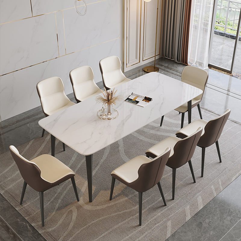 Rectangle Dining Table Set 1/5/7 Pcs White Dinette Set for Home