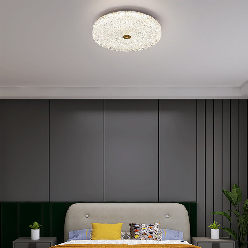 Nordic Style Ceiling Light Round Shape Ceiling Lamp with Glass Shade for Bedroom