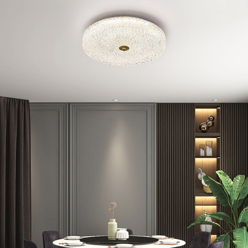 Nordic Style Ceiling Light Round Shape Ceiling Lamp with Glass Shade for Bedroom