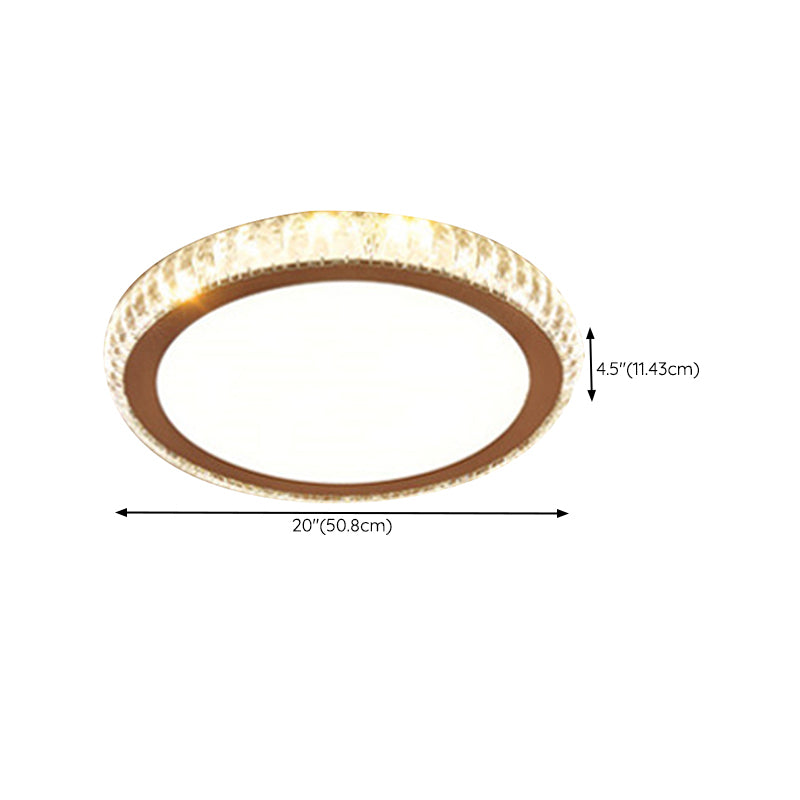 Circular Flush Mount Lighting Modern Crystal 1 Light Flush Light Fixture