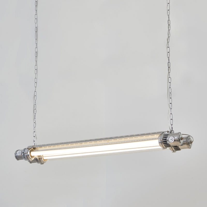 Modern Metal Ceiling Light Tube Shape Island Light with Acrylic Shade for Living Room