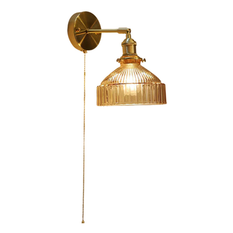 Metal Modern Wall Sconce Geometric Shape Vanity Lamp with Glass Shade for Bathroom