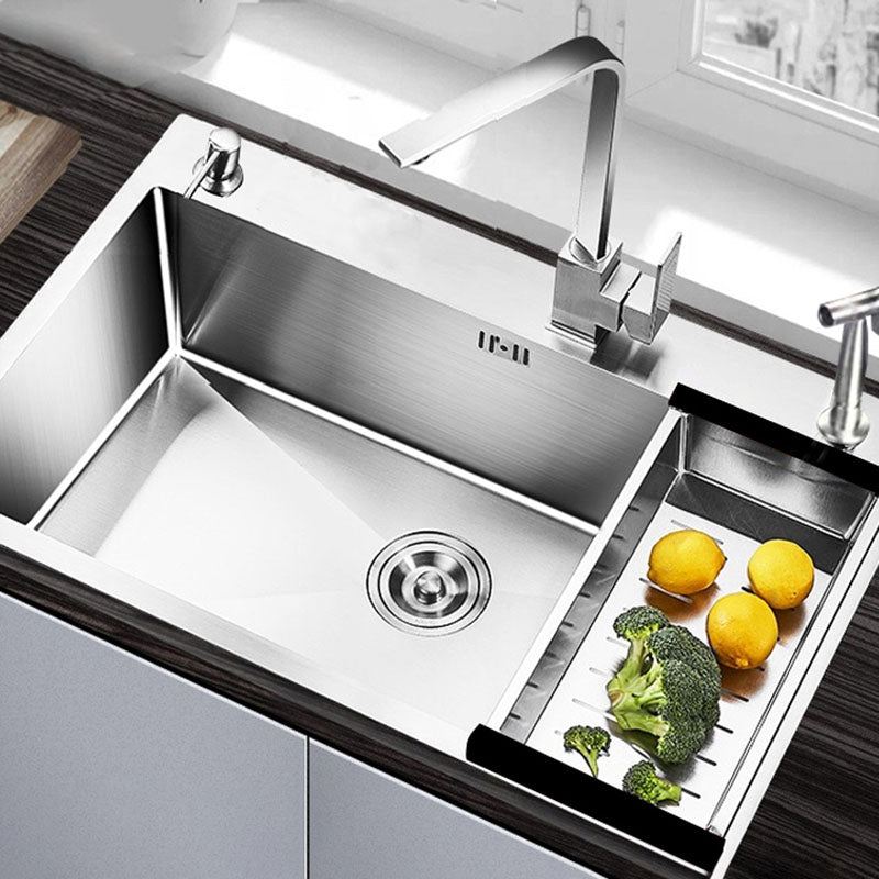 Single Bowl Kitchen Sink Stainless Steel Kitchen Sink with Strainer