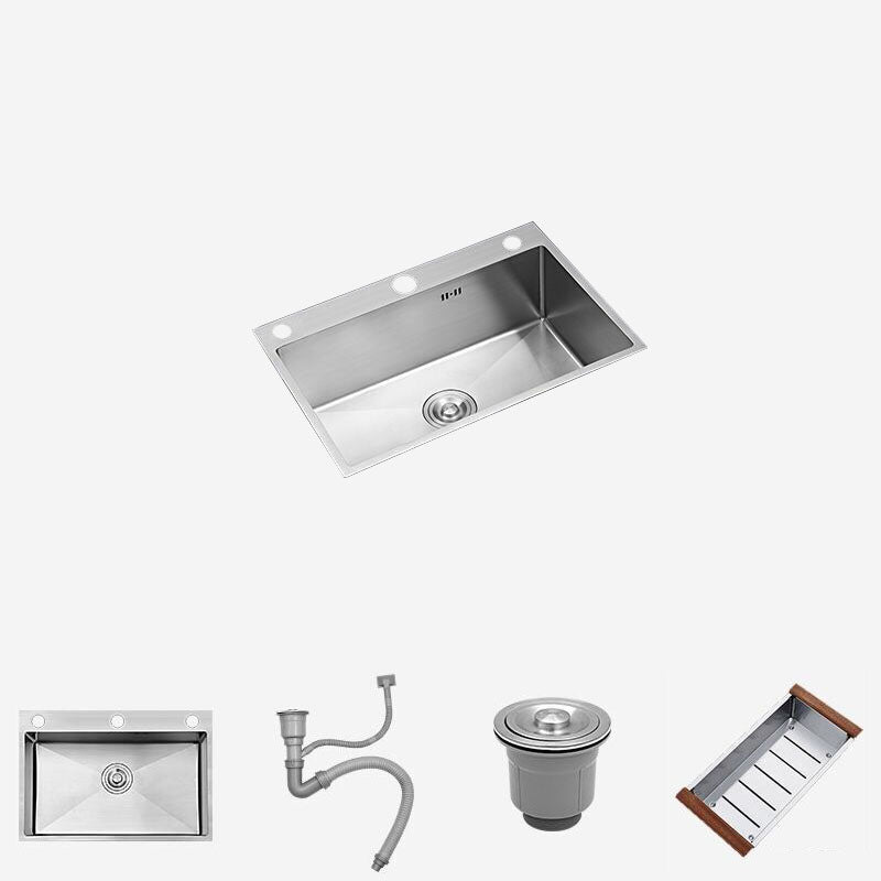 Single Bowl Kitchen Sink Stainless Steel Kitchen Sink with Strainer