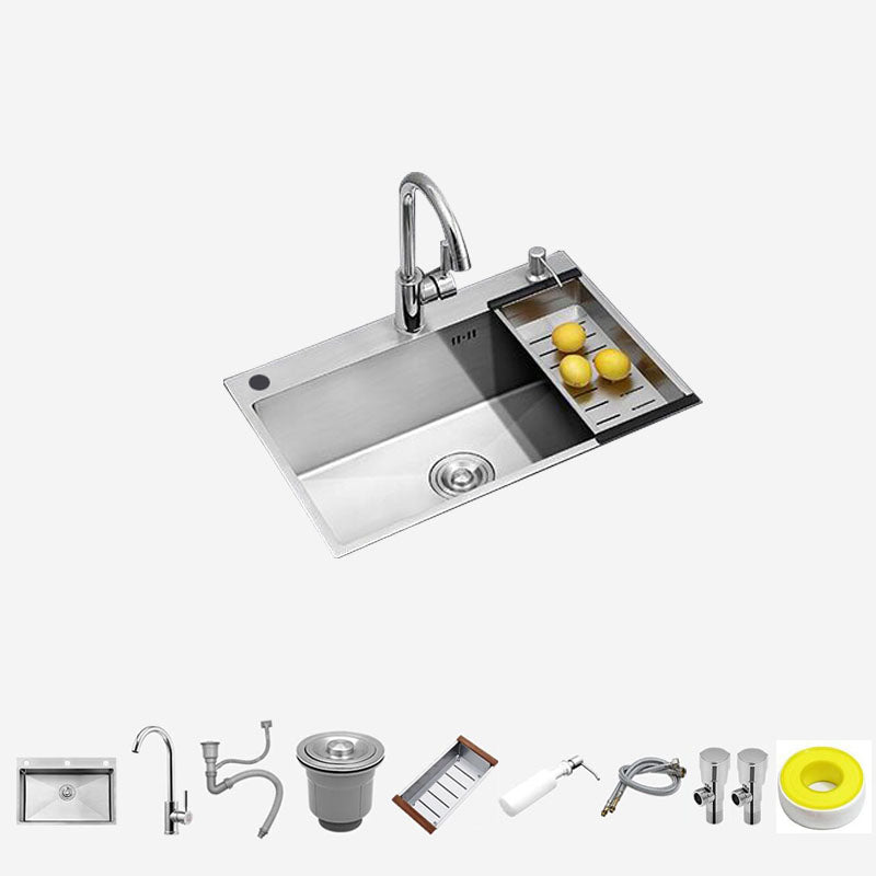 Single Bowl Kitchen Sink Stainless Steel Kitchen Sink with Strainer