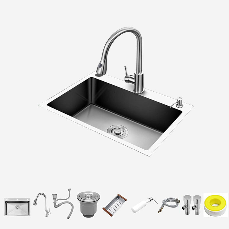 Single Bowl Kitchen Sink Stainless Steel Kitchen Sink with Strainer