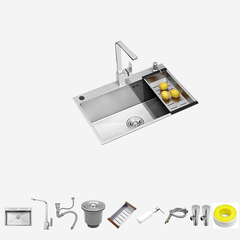 Single Bowl Kitchen Sink Stainless Steel Kitchen Sink with Strainer