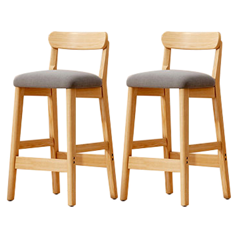 Solid Wood Bar Stool Backrest Upholstered Bar Stools for Dining Room