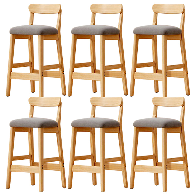 Solid Wood Bar Stool Backrest Upholstered Bar Stools for Dining Room