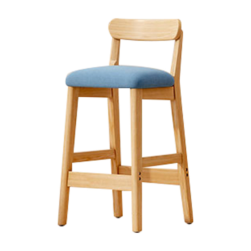 Solid Wood Bar Stool Backrest Upholstered Bar Stools for Dining Room