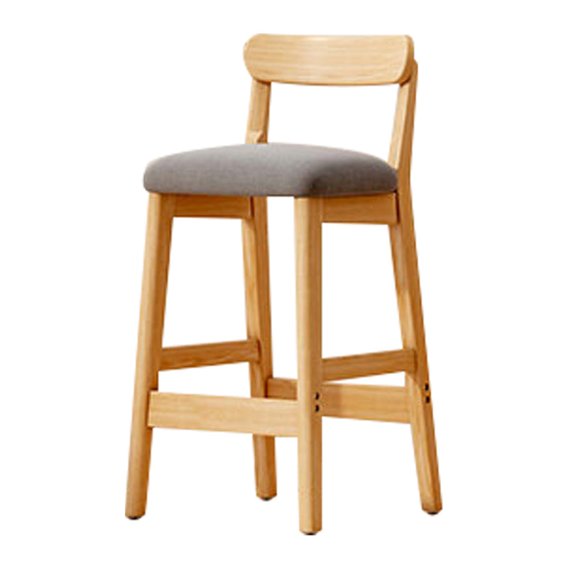 Solid Wood Bar Stool Backrest Upholstered Bar Stools for Dining Room