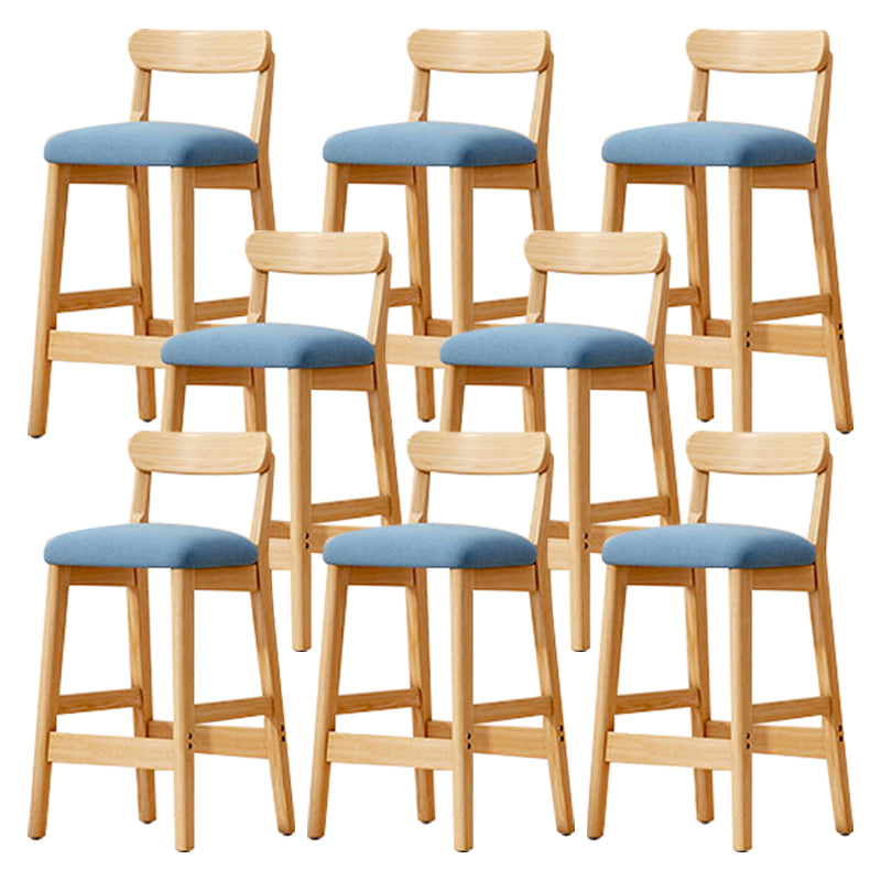 Solid Wood Bar Stool Backrest Upholstered Bar Stools for Dining Room