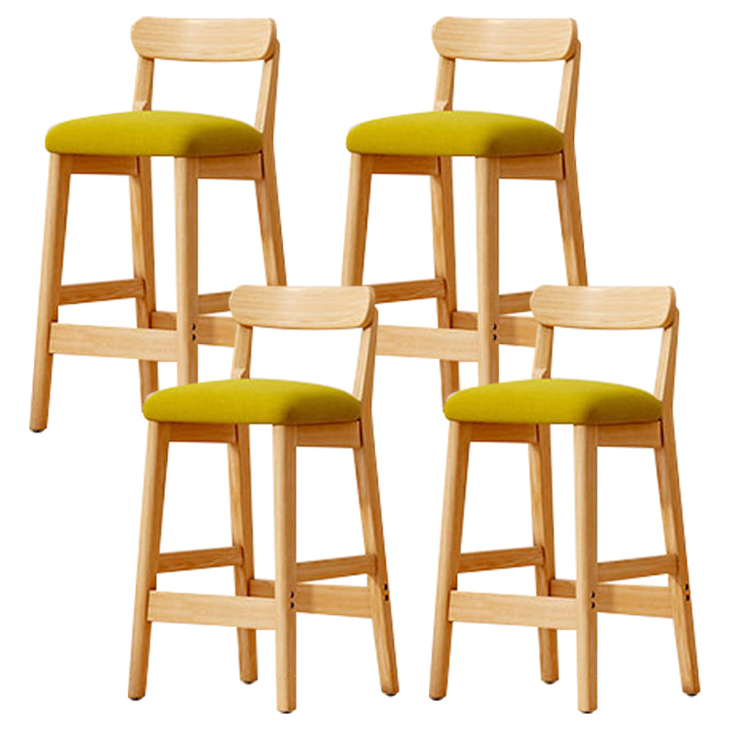 Solid Wood Bar Stool Backrest Upholstered Bar Stools for Dining Room