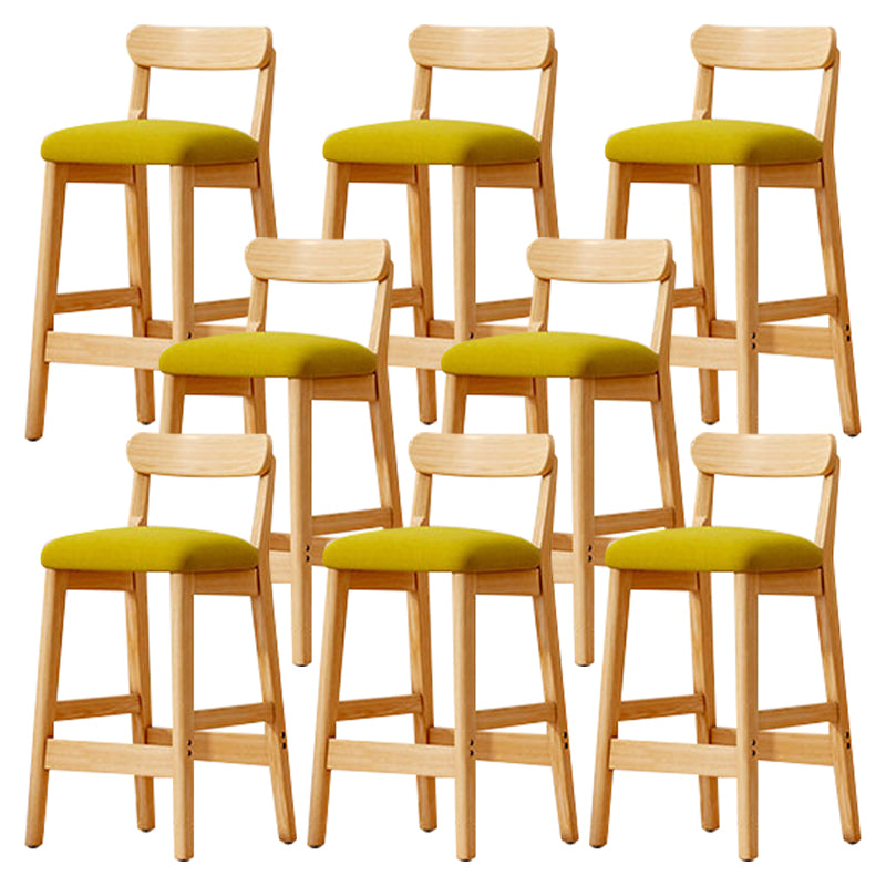 Solid Wood Bar Stool Backrest Upholstered Bar Stools for Dining Room