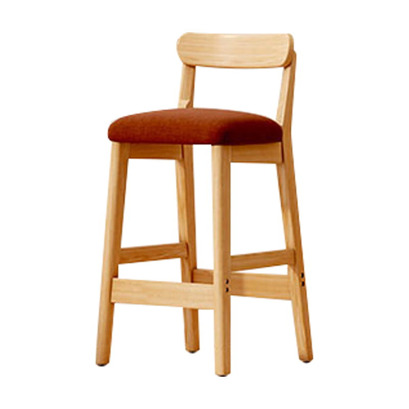 Solid Wood Bar Stool Backrest Upholstered Bar Stools for Dining Room