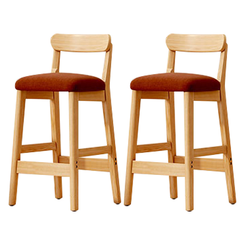 Solid Wood Bar Stool Backrest Upholstered Bar Stools for Dining Room
