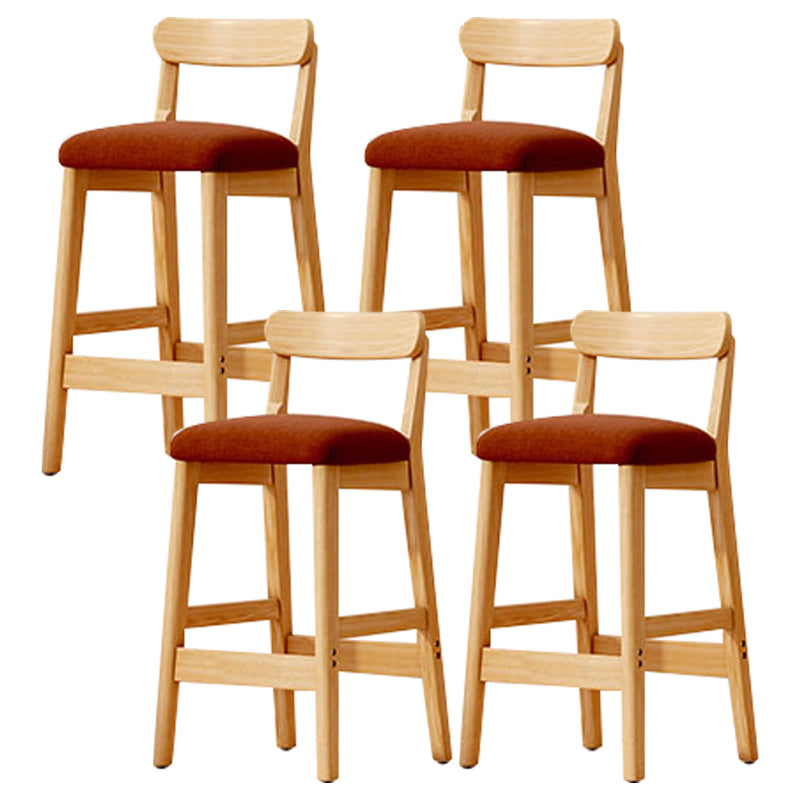 Solid Wood Bar Stool Backrest Upholstered Bar Stools for Dining Room