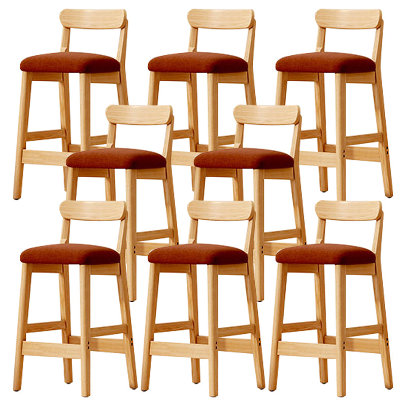 Solid Wood Bar Stool Backrest Upholstered Bar Stools for Dining Room