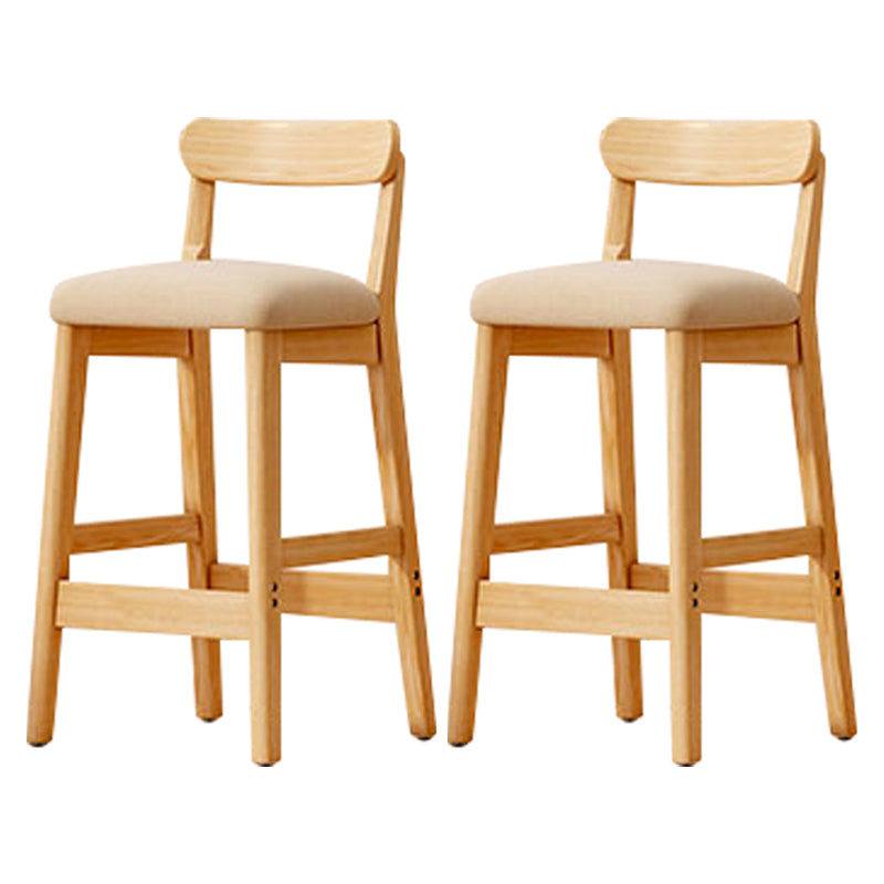 Solid Wood Bar Stool Backrest Upholstered Bar Stools for Dining Room