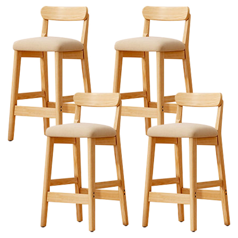 Solid Wood Bar Stool Backrest Upholstered Bar Stools for Dining Room