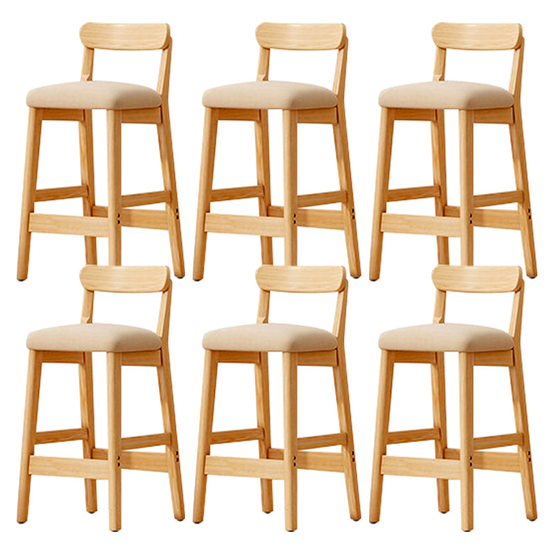Solid Wood Bar Stool Backrest Upholstered Bar Stools for Dining Room