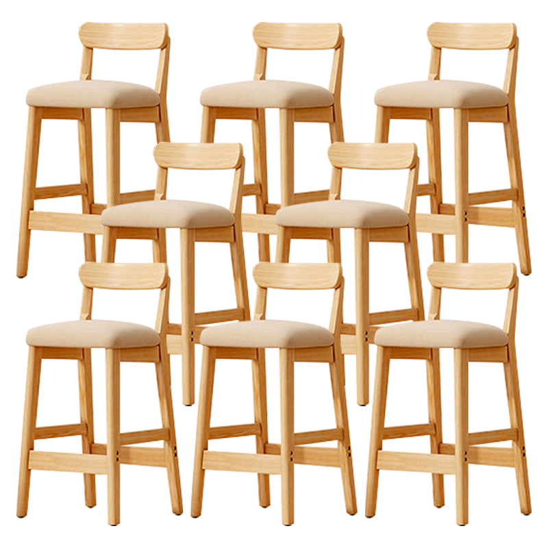 Solid Wood Bar Stool Backrest Upholstered Bar Stools for Dining Room
