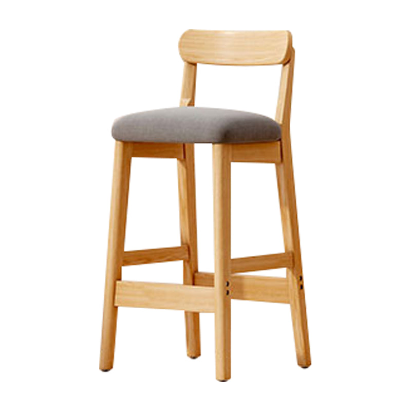 Solid Wood Bar Stool Backrest Upholstered Bar Stools for Dining Room