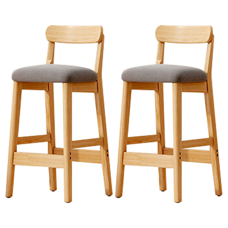 Solid Wood Bar Stool Backrest Upholstered Bar Stools for Dining Room