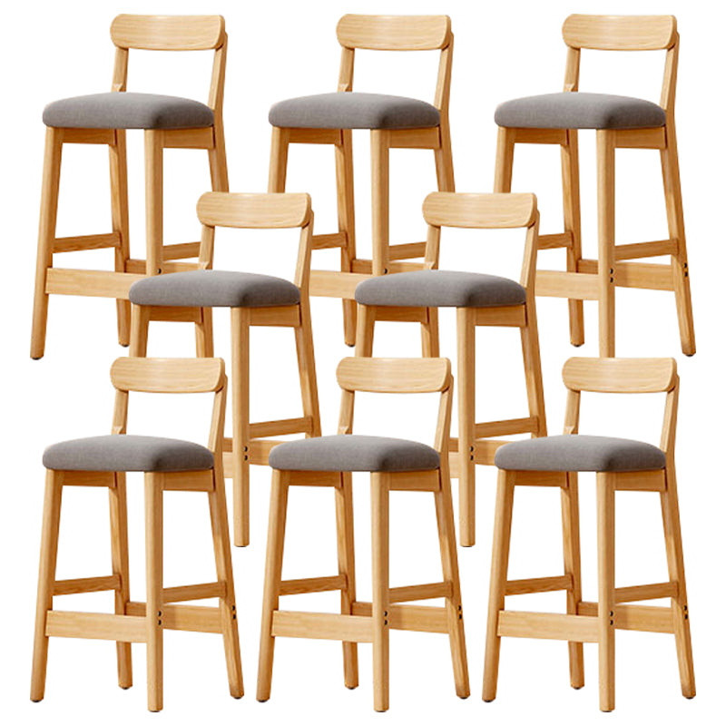 Solid Wood Bar Stool Backrest Upholstered Bar Stools for Dining Room