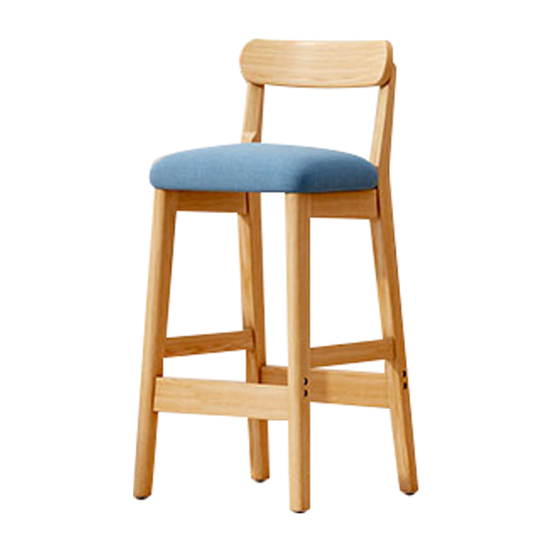 Solid Wood Bar Stool Backrest Upholstered Bar Stools for Dining Room