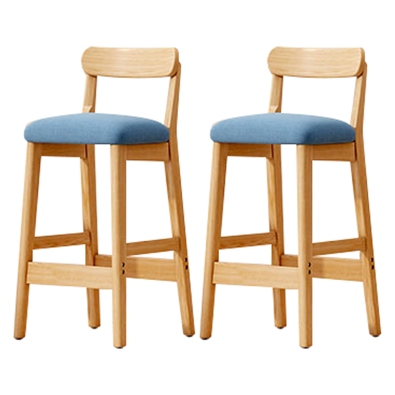 Solid Wood Bar Stool Backrest Upholstered Bar Stools for Dining Room