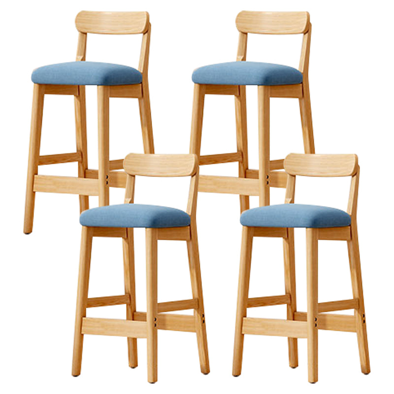 Solid Wood Bar Stool Backrest Upholstered Bar Stools for Dining Room