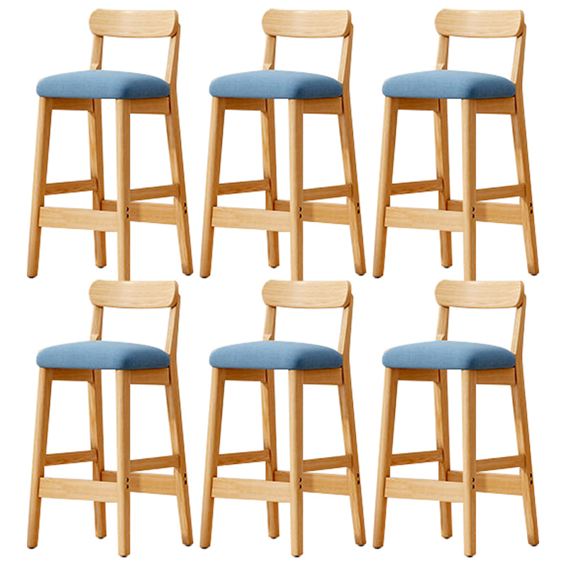 Solid Wood Bar Stool Backrest Upholstered Bar Stools for Dining Room