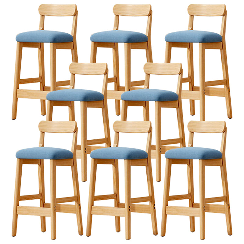 Solid Wood Bar Stool Backrest Upholstered Bar Stools for Dining Room