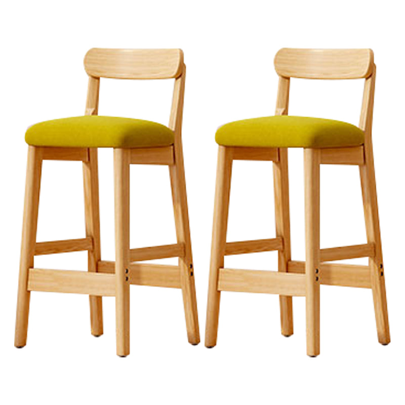 Solid Wood Bar Stool Backrest Upholstered Bar Stools for Dining Room