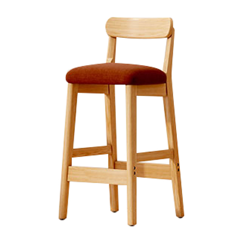 Solid Wood Bar Stool Backrest Upholstered Bar Stools for Dining Room