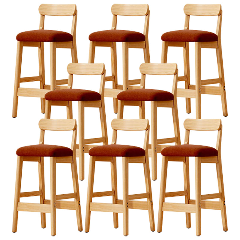 Solid Wood Bar Stool Backrest Upholstered Bar Stools for Dining Room