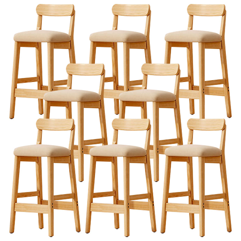 Solid Wood Bar Stool Backrest Upholstered Bar Stools for Dining Room