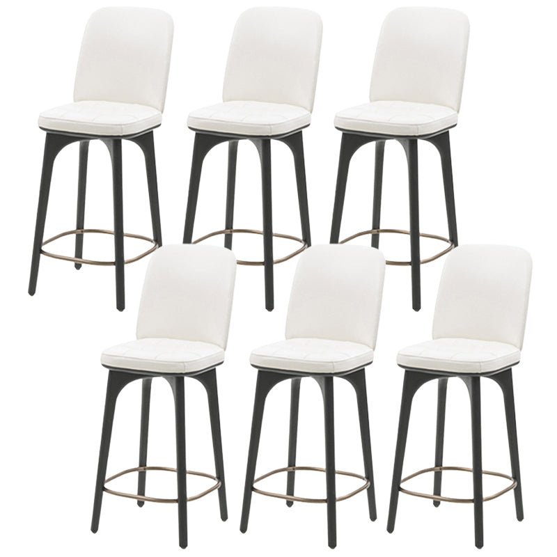 Modern Style Bar Stool Leather Backrest Bar Stools with Wooden Base