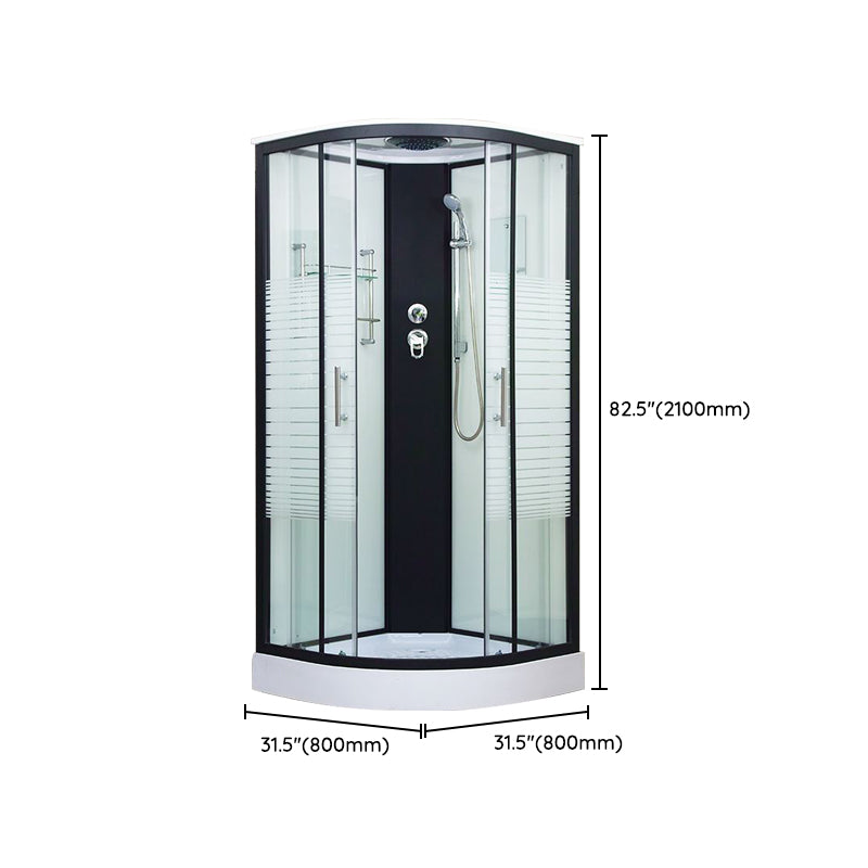 Framed Double Sliding Shower Kit Neo-Round Black Shower Stall