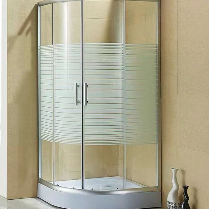 Clear Stainless Steel Shower Enclosure Framed Double Sliding Shower Kit