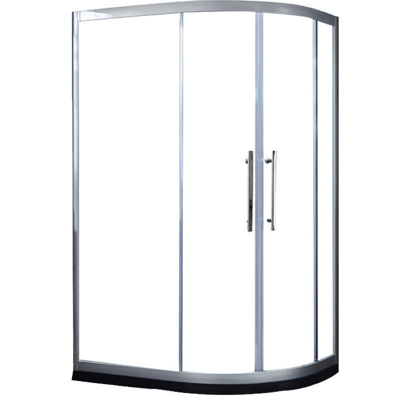 Clear Stainless Steel Shower Enclosure Framed Double Sliding Shower Kit