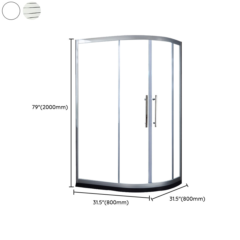 Clear Stainless Steel Shower Enclosure Framed Double Sliding Shower Kit