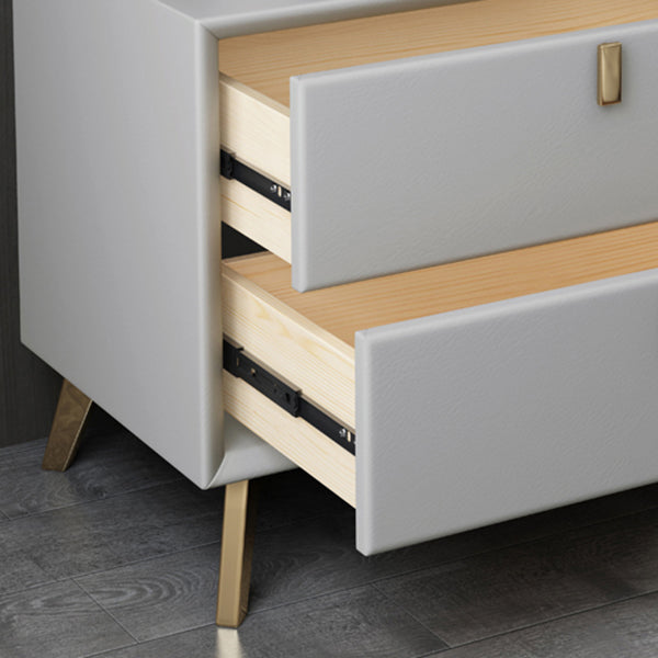 2 Drawers Accent Table Nightstand Contemporary Night Table for Home