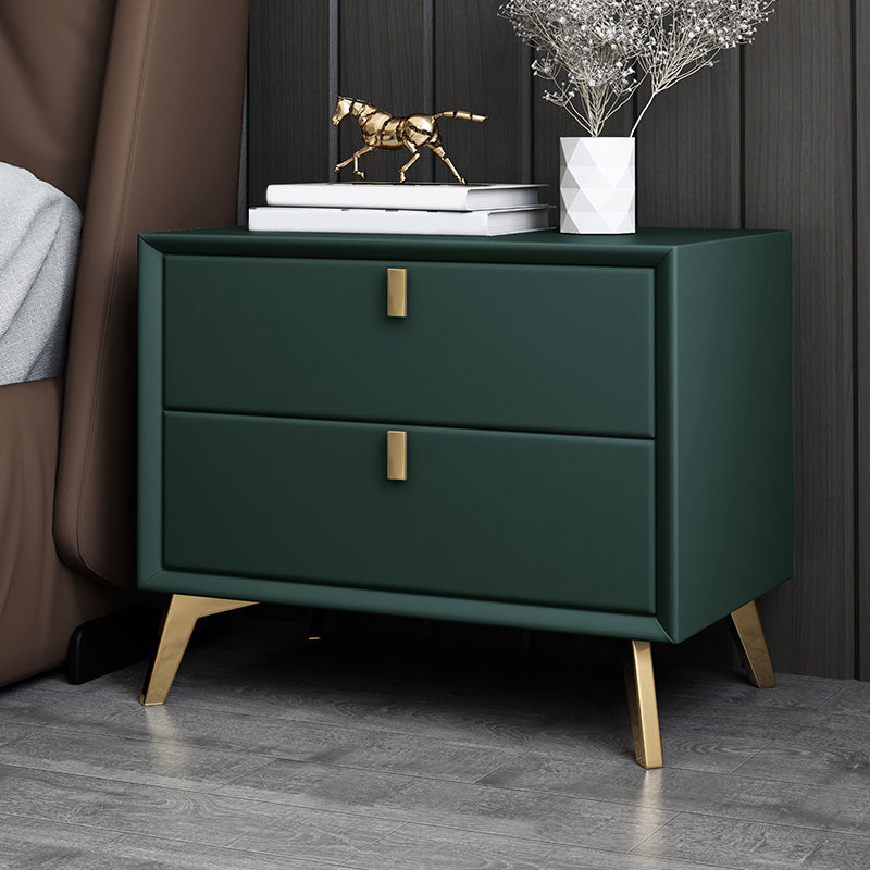 2 Drawers Accent Table Nightstand Contemporary Night Table for Home