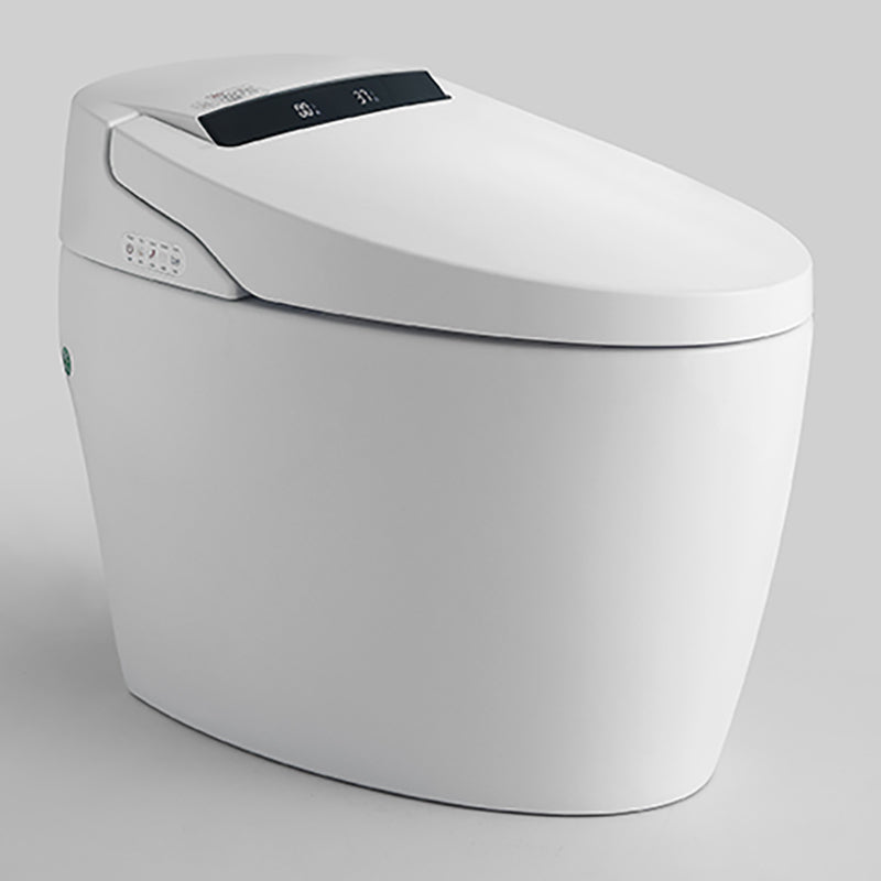 Elongated Smart Toilet Seat Bidet White Floor Standing Bidet Seat with Heated Seat